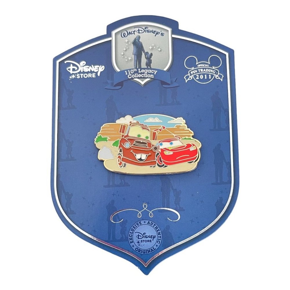 Disney Store 110th Legacy Collection Cars Lightning McQueen Mater Limited Pin